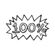 line drawing cartoon 100 symbol
