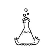 line drawing cartoon bubbling chemicals