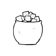line drawing cartoon sugar cubes