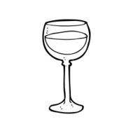 line drawing cartoon wine glass