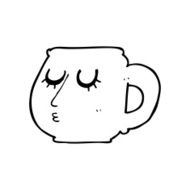line drawing cartoon cup