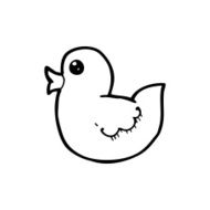 line drawing cartoon rubber duck