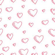 hand-drawn seamless pattern with hearts