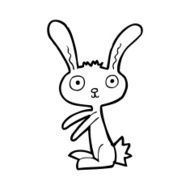 line drawing cartoon rabbit N2