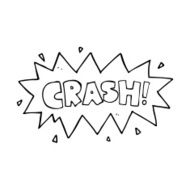 line drawing cartoon comic book crash symbol
