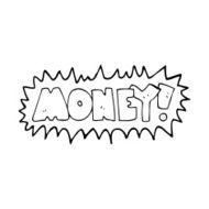 line drawing cartoon money symbol