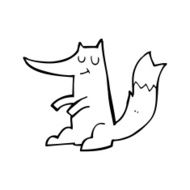 line drawing cartoon fox N3