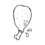 line drawing cartoon chicken leg