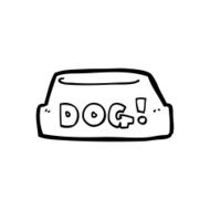 line drawing cartoon dog food