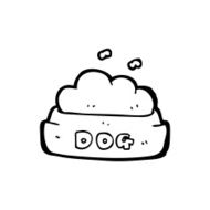 line drawing cartoon dog food N2