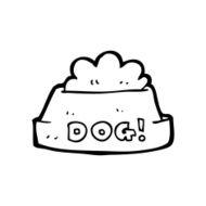 line drawing cartoon dog food N3