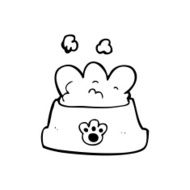 line drawing cartoon dog food N4