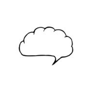 line drawing cartoon speech balloon cloud
