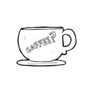 line drawing cartoon coffee mug