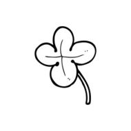 line drawing cartoon four leaf clover