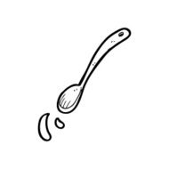 line drawing cartoon spoon