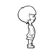 line drawing cartoon girl N2