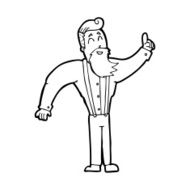 line drawing cartoon hipster