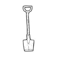 line drawing cartoon shovel