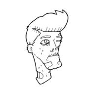 line drawing cartoon zombie
