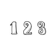 line drawing cartoon 1 2 3