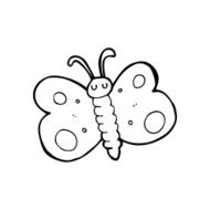 line drawing cartoon butterfly