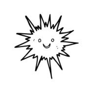 line drawing cartoon sea urchin