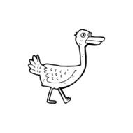 line drawing cartoon bird