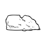 line drawing cartoon rock