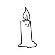 line drawing cartoon candle