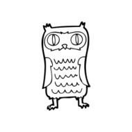 line drawing cartoon owl N3