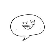 cute line drawing cartoon speech bubble