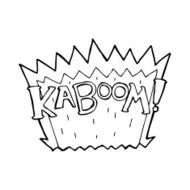 line drawing cartoon explosion