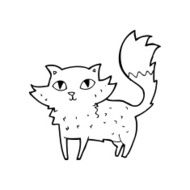 line drawing cartoon cat N4