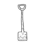 line drawing cartoon shovel N2