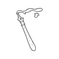 line drawing cartoon fountain pen