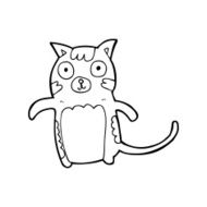 line drawing cartoon cat N5