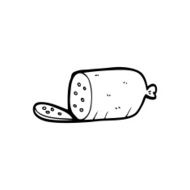 line drawing cartoon sliced sausage