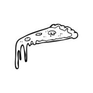 line drawing cartoon pizza N2