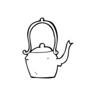 line drawing cartoon kettle
