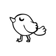 line drawing cartoon bird N3