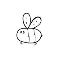 line drawing cartoon bee N4