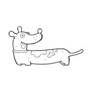 line drawing cartoon dog