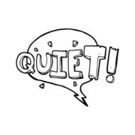 line drawing cartoon comic book shout for quiet