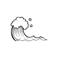 line drawing cartoon wave