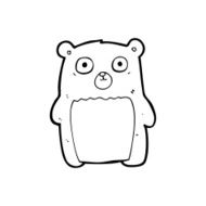line drawing cartoon funny teddy bear