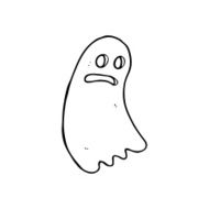 line drawing cartoon ghost N2