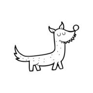 line drawing cartoon dog N2
