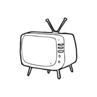 line drawing cartoon television