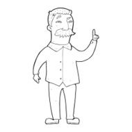 line drawing cartoon man with mustache